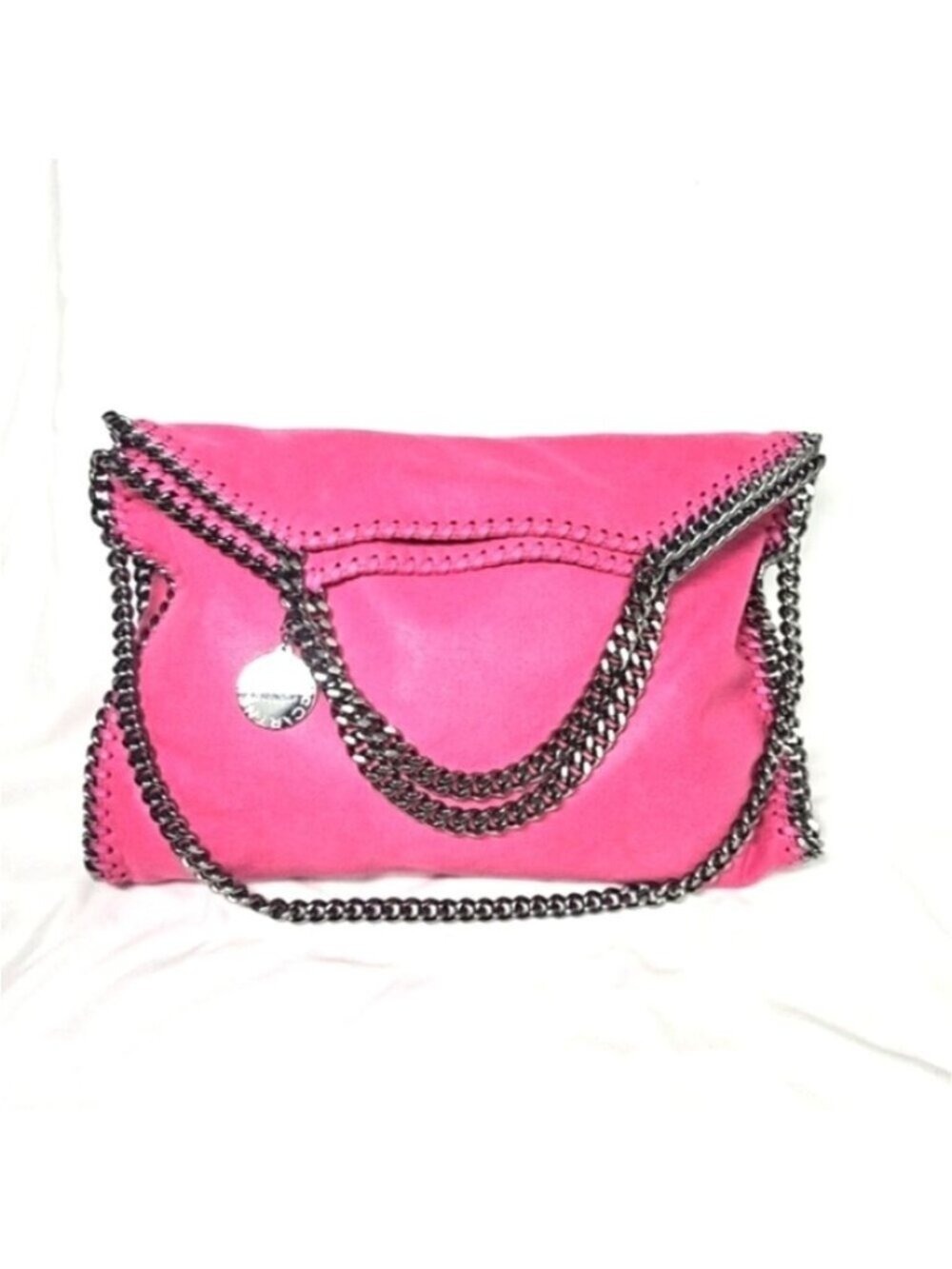 Stella McCartney Fold Over Tote Fuchsia Pink Bag - Picture 1 of 10